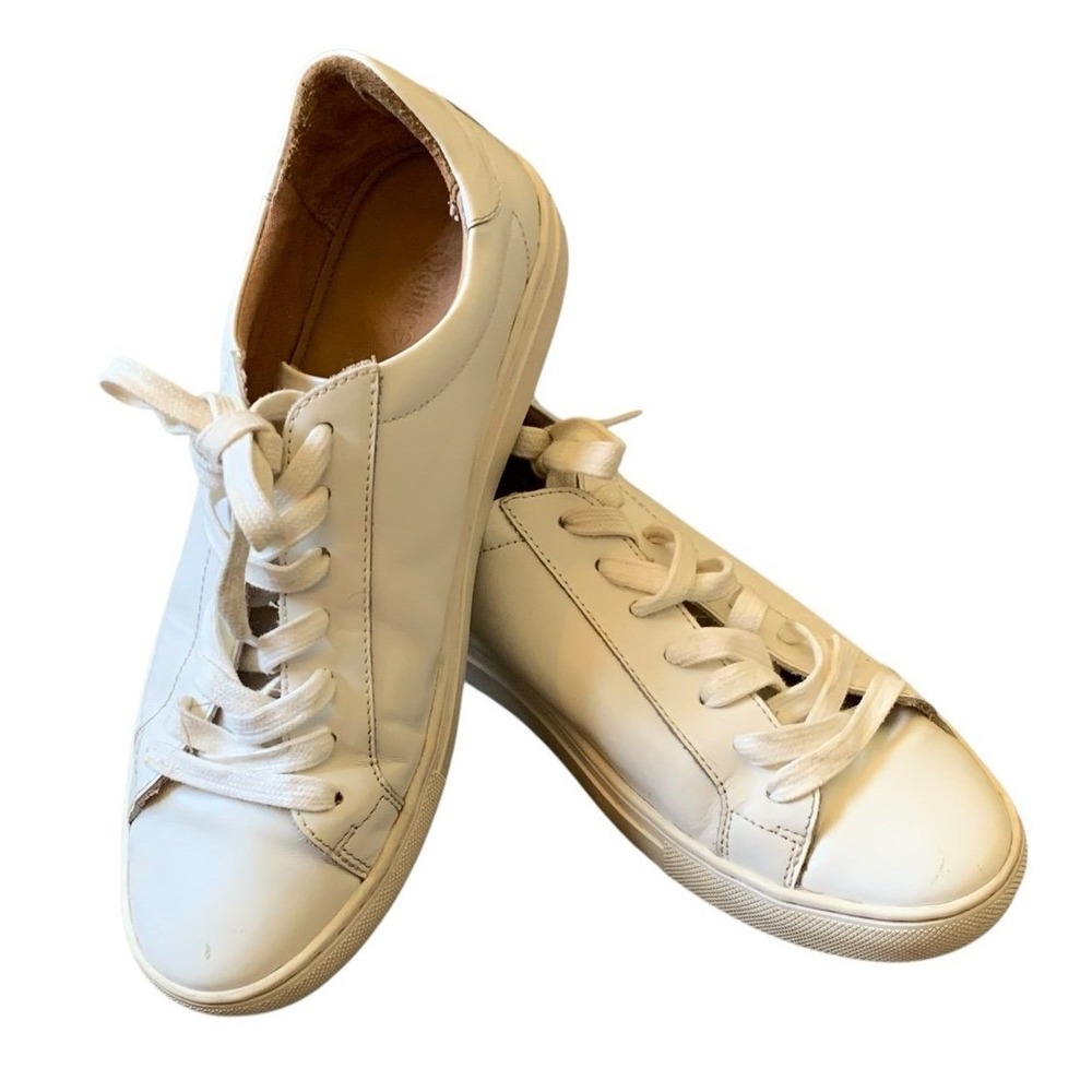 Quince Leather Sneakers White Low Top Lace Up Minimalist Clean Girl Neutral 8